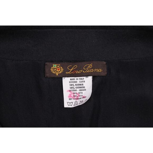 Loro Piana Black 100% Cashmere Silk Lined Pullover Men's 50/Medium - Picture 5 of 7